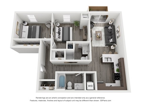 a 1 bedroom floor plan  sierra  2100 sq ft
